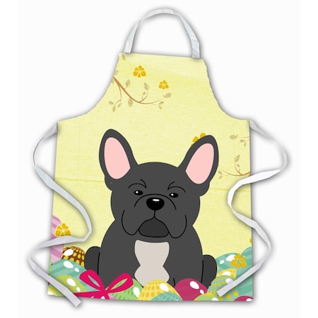 Carolines Treasures Easter Eggs French Bulldog Black Apron BB6014APRON