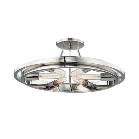 Hudson Valley Lighting Chambers 6 Light Semi Flush 21 In. Polished Nickel 2721-PN
