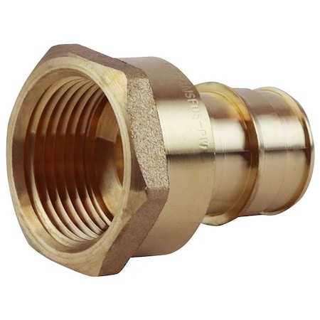 Apollo Valves Pipe Adapter, 34 in, PEXA Barb x FPT, Brass, 200 psi Pressure EPXFA3434