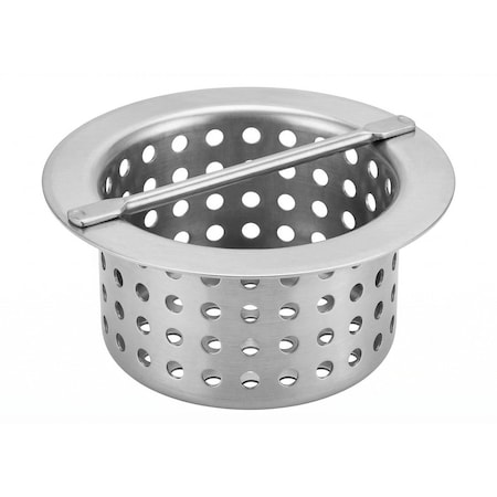 Amgood 5 in. Stainless Steel Floor Trough Drain Strainer Basket with Handle AMG SSDSB-1A-Z