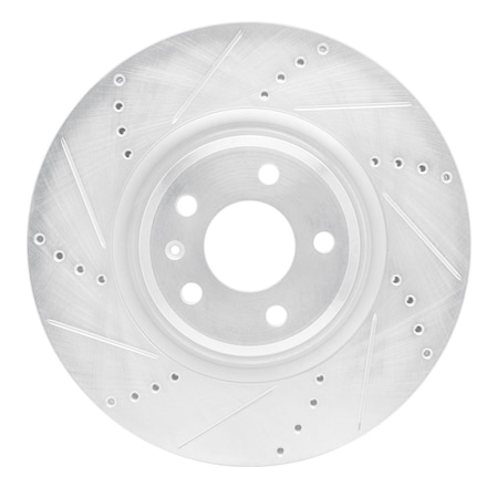 Dynamic Friction Co DFC Brake Rotor - Drilled and Slotted - Silver 631-73067L