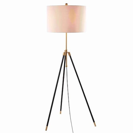 Jonathan Y Lucius 67" Adjustable Metal LED Floor Lamp, Black/Brass JYL6009A