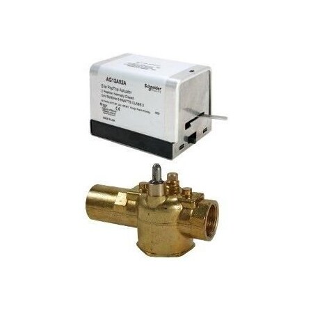 Schneider Electric VB: 3/4 in. 2W. Zone. FLR. BR. 2.5 cv. 40 PSI. Act (AG13A020): Elec. 2Pos. SR. NC. 24 VAC. App. N1 VT2342G13A020