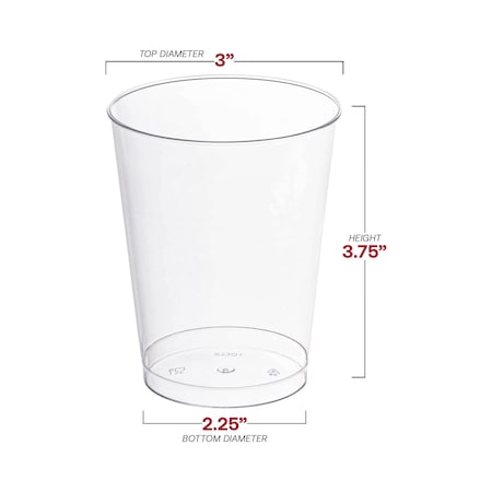 Smarty Had A Party 10 oz. Clear Round Plastic Cups (600 Cups), 600PK 6954A-CASE