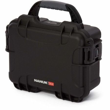 Nanuk Cases Black Protective Case, 10.2"L x 7.9"W x 4-1/2"D 904S-010BK-0A0
