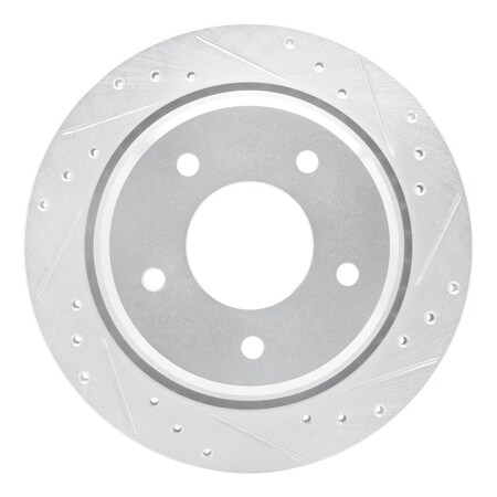 Dynamic Friction Co DFC Brake Rotor - Drilled and Slotted - Silver 631-47027R