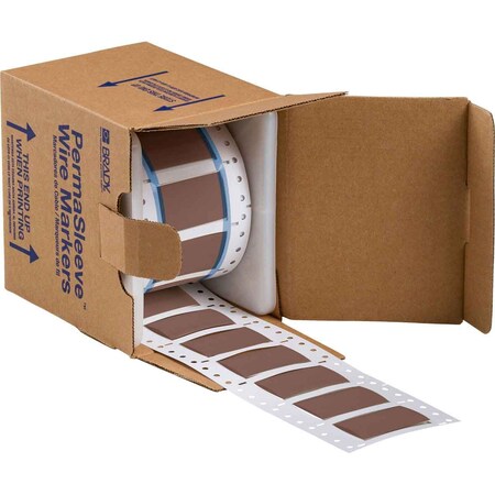 Brady PermaSleeve Heat Shrink Wire and Cable Labels 3/4 in. for 3 in., 1 in. Brown Double-Sided 3PS-750-2-BR-S-2