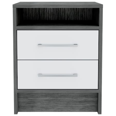 Homeroots 20" Wood Two Drawer Nightstand 477898