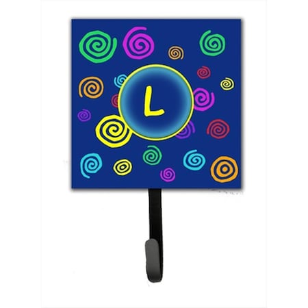 Carolines Treasures Letter L Initial Monogram - Blue Swirls Leash Holder Or Key Hook CJ1011-LSH4