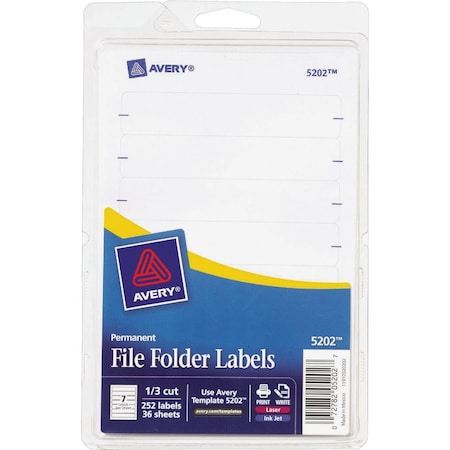 Avery Permanent Filing Label, 252PK 5202