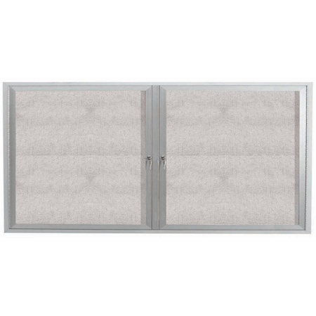Aarco Outdoor Enclosed Bulletin Board w/ Al Frame, Clear Satin Anodized Al, 36''Hx72''W ODCC3672R