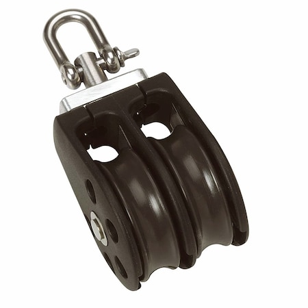 Barton Marine Barton Size 2 35mm Plain Bearing Pulley Block Double w/Swivel N02230