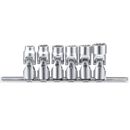 Genius Tools 6 Piece1/4inDr, SAE Universal Hand Socket Set. US-206S