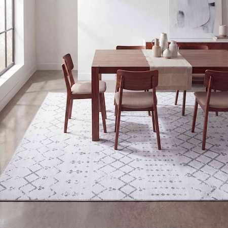 Jonathan Y Leila Moroccan Diamond Trellis Non-Slip Machine-Washable Ivory/Gray 5 ft. x 8 ft. Area Rug CMR101B-5