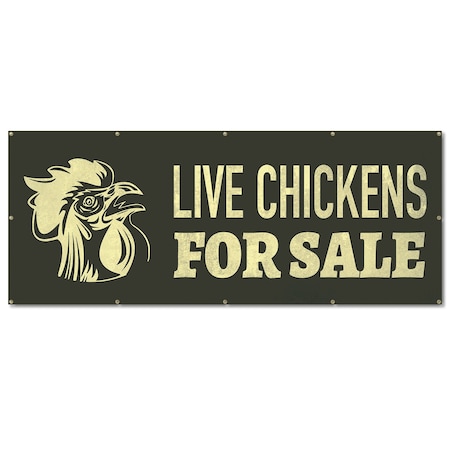 Signmission Live Chickens, 48 Inch, Banner B-120-30400
