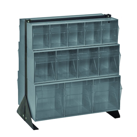 Quantum Storage Systems 24in DOUBLE SIDED UNIT W/6 GRAY TILT BINS QFS224-24GY