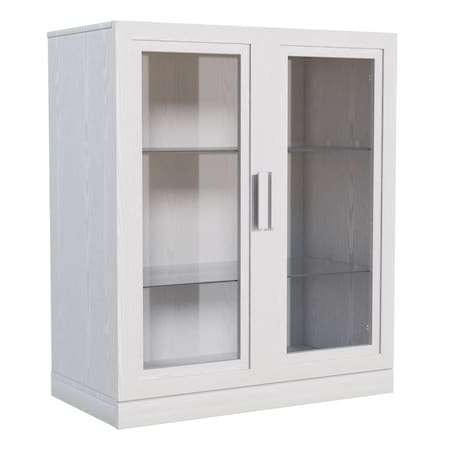 Homeroots 31in White Wood Accent Cabinet With Two Doors 691109