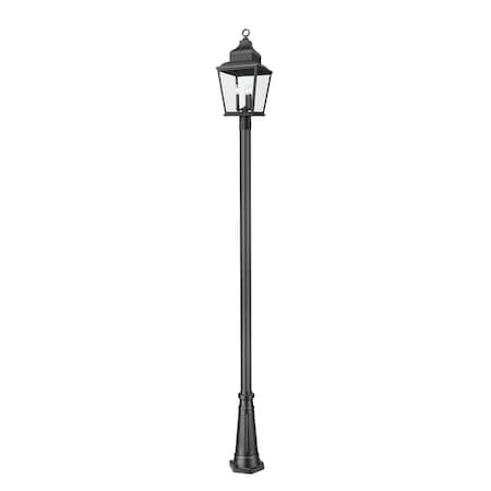 Z-Lite Raphael Sand Black 3 Light Outdoor Post Mounted Fixture 5029PHBR-5011P-BK