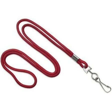 Brady LANYARD STANDARD, RED ROUND WOVEN LANYARD W/NICKEL PLATED STEEL SWIVEL HOOK 2135-3006