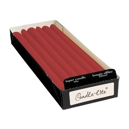 Candle Lite 12Crimson Taper Candle, 12PK 4201854