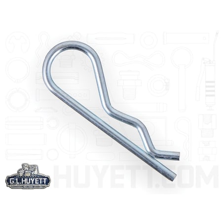 Huyett Bridge Pin, Zn Plt Spg Stl, .080 Wire Dia x 1.562 L x .380 In Eye Dia x Fits 3/8 to .5 Shft BP-217