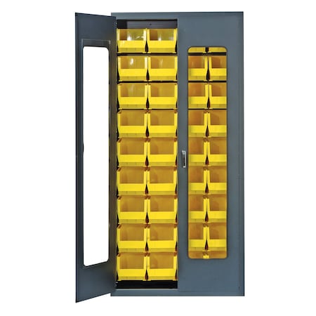 Quantum Storage Systems BEIGE SPECIALTY CABINET W/36 YELLOW BINS QSC-BG-C240YL