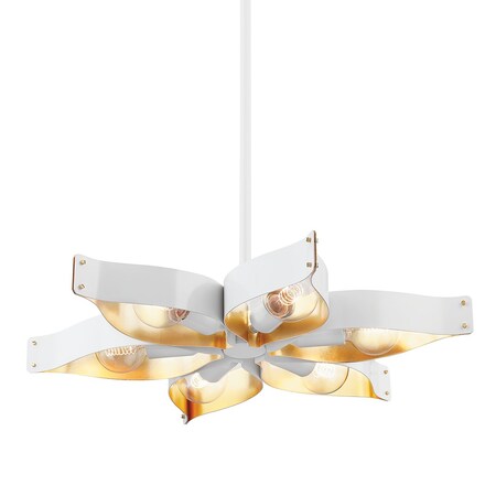 Mitzi Nala 6 Light Chandelier 5 In. Soft White/Gold Leaf H658806-SWH/GL