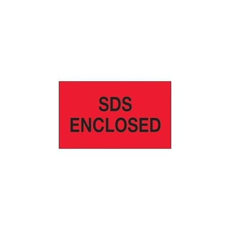 Bubblefast 3 x 5'' - ''SDS Enclosed'' Fluorescent Red Labels BFDL1405