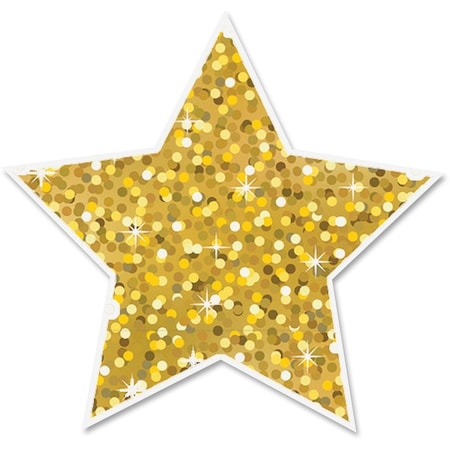 Ashley Productions Die-Cut Magnets, 3in Gold Sparkle Stars, 12 Pieces, PK6 30400