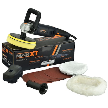 Edendirect 7-Inch Rotary Car Buffer Polisher, Variable Speed 600-3000 RPM, Detailing Kit with Fleece & Discs IR-R7183-R