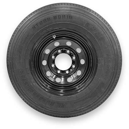 Rubbermaster - Steel Master ST235/80R16 14 Ply 8 On 6.5 Bolt, Black Wheel Assemblies 599363BLK