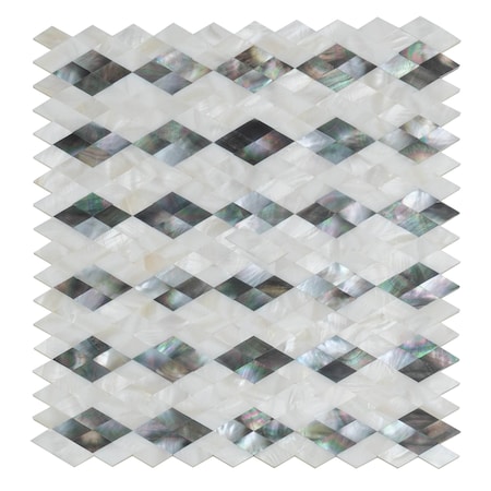 Apollo Tile White 11.8 in x 12.2 in Shell Polished Floor and Wall Mosaic Tile 19.99 sqft/case, 20PK APLJWS8809A