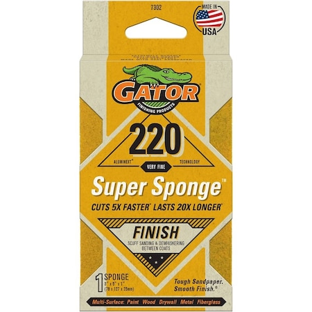 Gator Sanding Sponge 3X5X1In 220Grt 7302