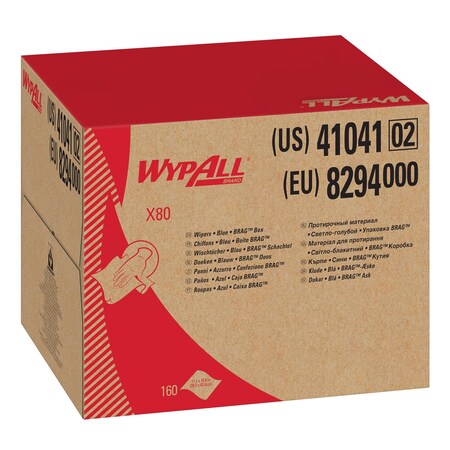 Empress WypAll X80 Cloths Blue 11.1" x 16.8" BRAG Box 41041