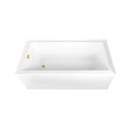 Kingston Brass 66-Inch Acrylic Rectangular 3-Wall Alcove Tub Combo with Waste and Overflow Drain, Left Hand Drain CVTAP663222L2