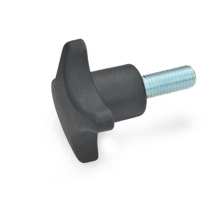 J.W. Winco Hand Knobs, 4-Prong Knobs 6335.4-ST-40-M8-25