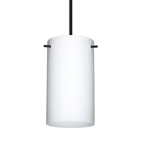 Besa Lighting Besa Stilo 7 Pendant, Opal Matte, Black Finish, 1x 40W MAX E12 Base 1BT-440407-BK