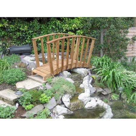 Gardencare 6 ft. Monets Red Cedar Bridge with Curved Wisteria Canopy GA983293