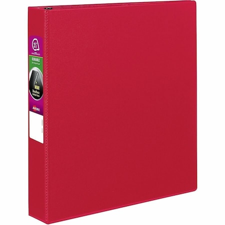 Avery Dennison Avery Durable Binder with Slant Rings, Vinyl, 11 x 8 1/2, 1 1/2", Red 27202