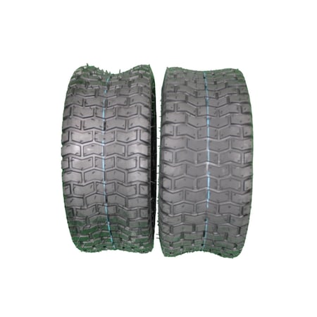 Antego 15 x 6-6 in Lawn Mower Tire & Wheel, 4 Ply, Black, 2 PK T0104156006