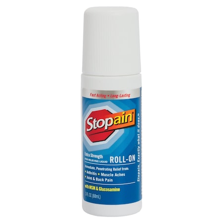 Stopain Extra Strength Topical Pain Relief, 8% Menthol, 3oz Roll On 5-852-021