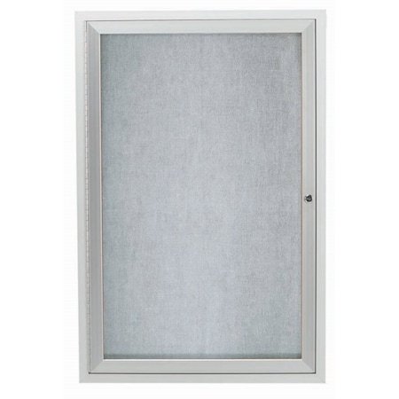 Aarco Enclosed Indoor/Outdoor Bulletin Board Satin Anodized Aluminum 36"x24" ODCC3624R