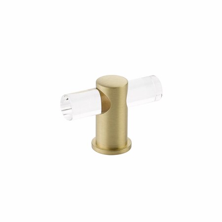 Schaub Lumiere Cabinet T Knob with Acrylic Satin Brass Finish 401-SB