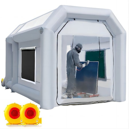 Wrightmaster 13 ft. x 8.2 ft. x 8.2 ft. Inflatable Paint Booth with 370W and 550W Blowers, Air Filter System ZR-PQZP-4X2.5X2.5M-N