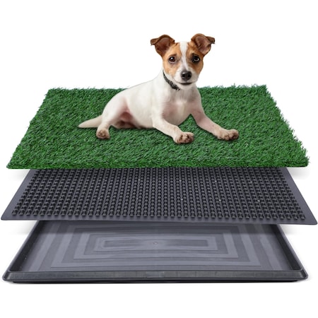 Simple Deluxe FluffyDream Dog Grass Pad with Tray, 20inx25in Artificial Grass for Dogs Potty, 3 Layered System Do GLOWPTPADXGRASS2025