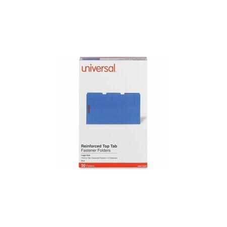 Universal One Manila Folder, 1/3 Tab, Legal, Blue, 50PK UNV13525