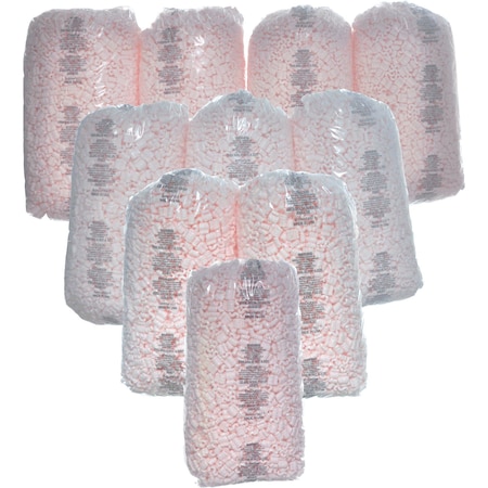 Bubblefast 3.5 cu ft bags Pink Anti-Static Packing Peanuts Popcorn made from 100% Recycled Material, 10PK 35P