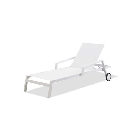 Homeroots Set Of 2 White Modern Aluminum Chaise Lounges, 2PK 372060