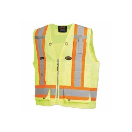 Pioneer 6692AU/6693AU HV Woven 150D Multi-Pocket Surveyor Vest, X-Large, Green 852-V1010141U-XL