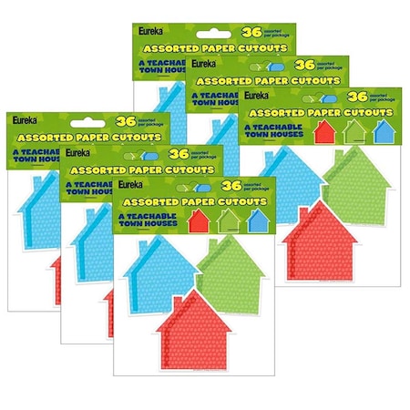 Eureka A Teachable Town Assorted Houses Paper Cut, 6PK EU-841560-6